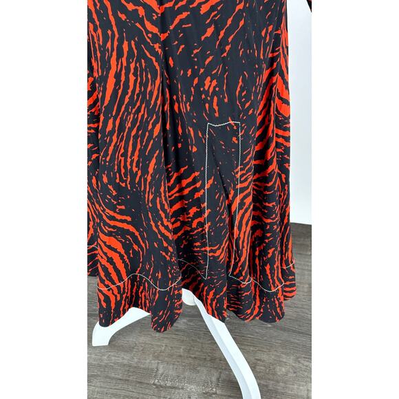 Proenza Schouler Printed Spiral Crepe De Chine Midi Wrap Dress Womens Size 2 New - Picture 10 of 16